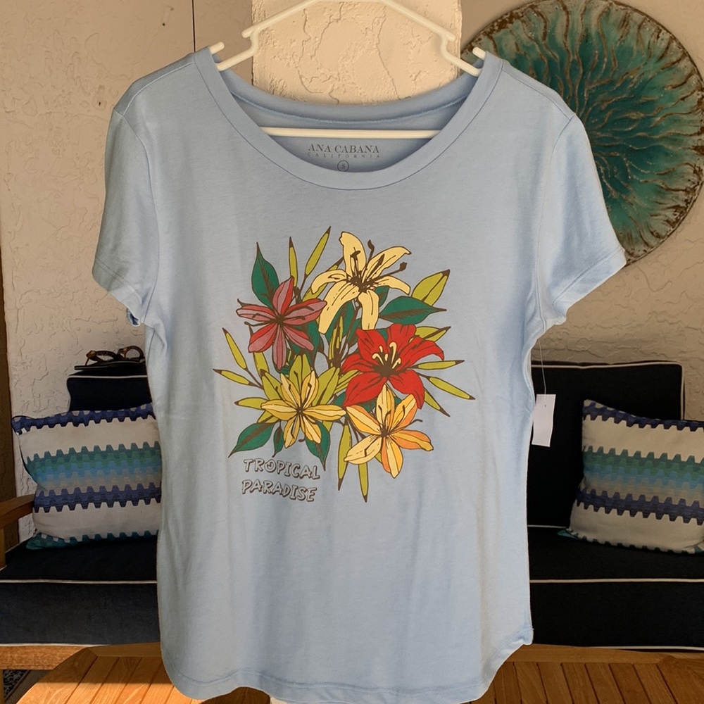 Ana Cabana tropical paradise short sleeve tee